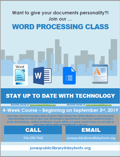 Word Processing Class